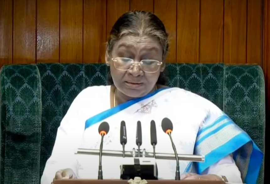 Joint session of Parliament addressed by Draupadi Murmu